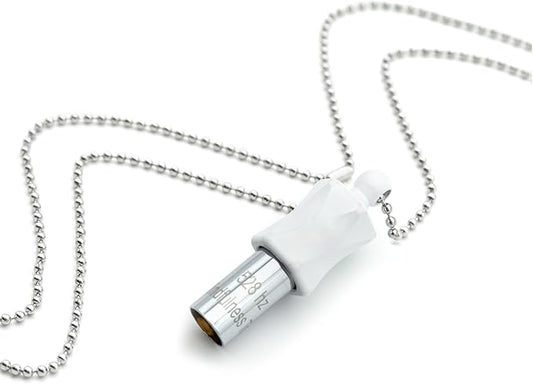 528Hz Breathing Meditation Necklace - Anxiety Relief Whistle, Stress Reduction & Mindfulness Tool for Focus, Calm Breathing - White Whistle