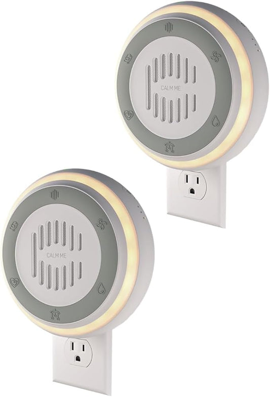 2-Pack Calm Me White Noise Sound Machine for Office Privacy & Noise Canceling, Plug in Fan Noise Machine for Therapy Offices, Healthcare Practices, Clinics & Education, Noise Maker with 20 Sounds.
