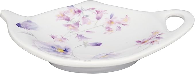 Supreme Housewares Lavender Tea Bag Holders, Teapot Shaped Tea Bag Coasters Spoon Rests Saucer Seasoning Dish Set, Purple, 4 x 3 Inch, Set of 4