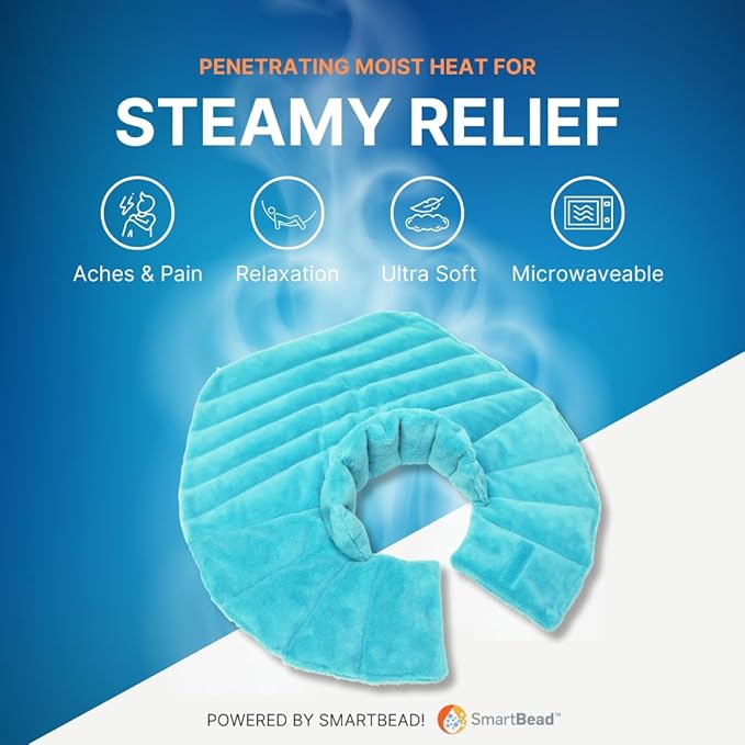 NatraCure Microwave Heating Pad for Neck, Shoulders and Back - Heated Wrap & Microwavable Warmer Moist Heating Pad with SmartBead Technology - Physical Therapy FSA, HSA, Spa Gifts - 1PK