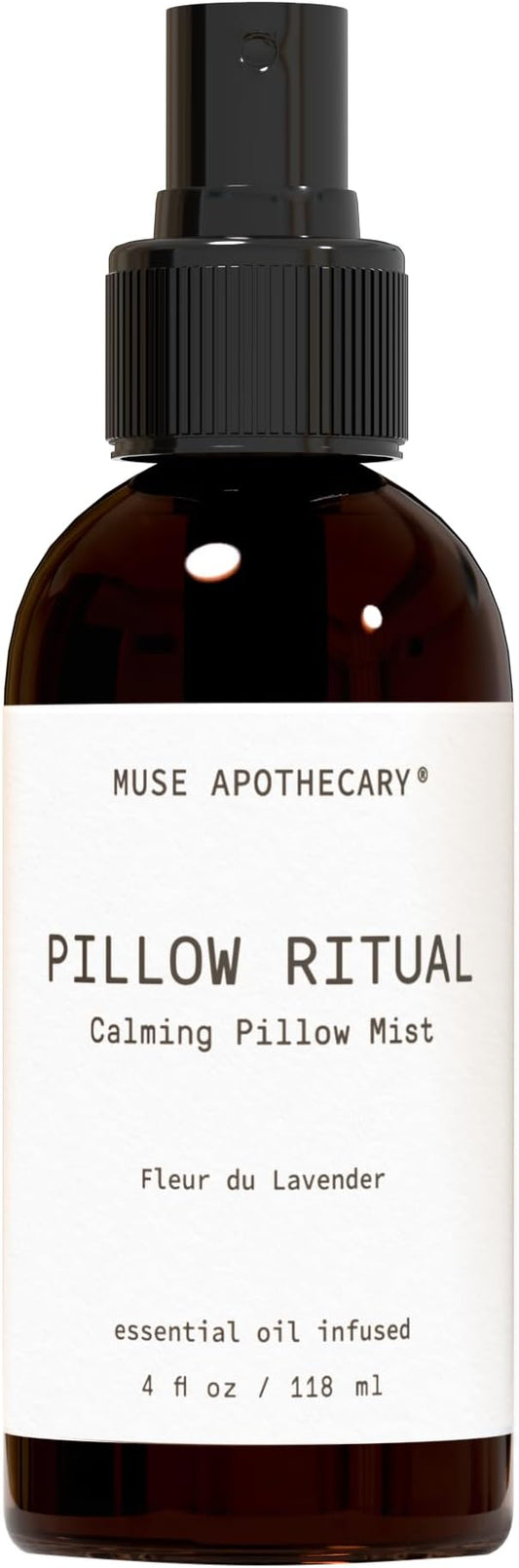 Muse Apothecary Pillow Ritual - Aromatic, Calming and Relaxing Pillow Mist, Linen and Fabric Spray - Infused with Natural Aromatherapy Essential Oils - 4 oz, Fleur du Lavender
