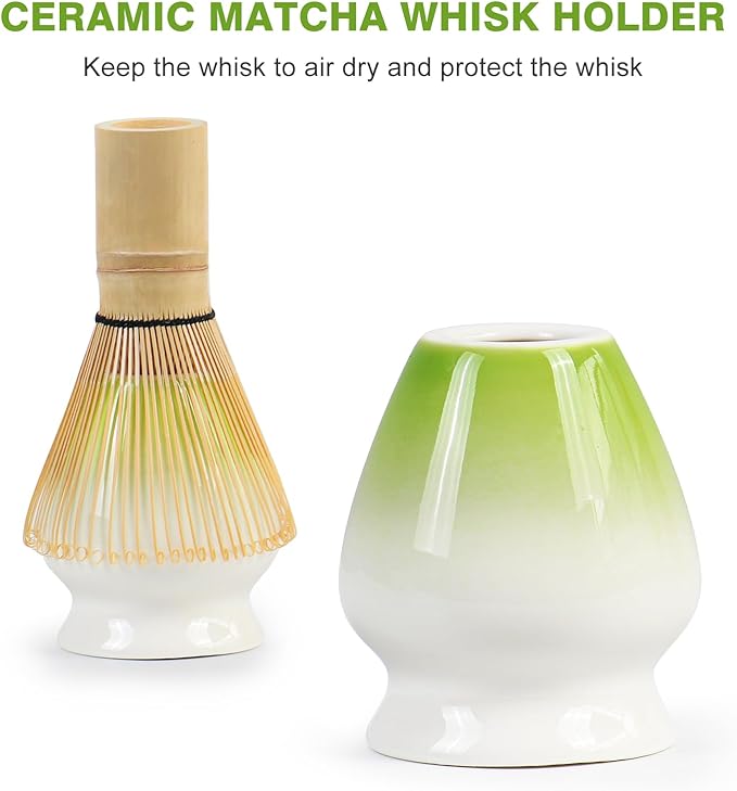 Matcha Whisk Set, Japanese Traditional Bamboo Chasen & Matcha Set with Scoop & Sifter, Handmade Matcha Bowl and Whisk Set for Authentic Japanese Tea Ceremony, Great Matcha Kit for Her