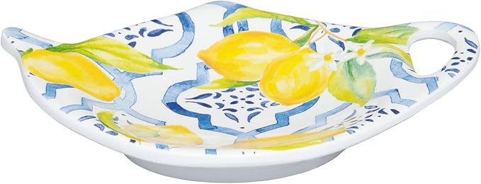 Supreme Housewares Lovely Lemon Tea Bag Holders, Teapot Shaped Tea Bag Coasters Spoon Rests Saucer Seasoning Dish Set, Blue and Yellow, 4 x 3 Inch, Set of 4