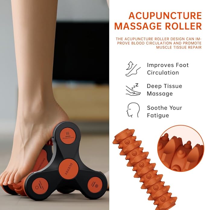 Plantar Fasciitis Relief Massager with Ice Pack, Cold Therapy & Reflexology Foot Roller for Instant Neuropathy Pain Relief, Foot Massager for Circulation, Reduce Swelling to Happy Health Foot