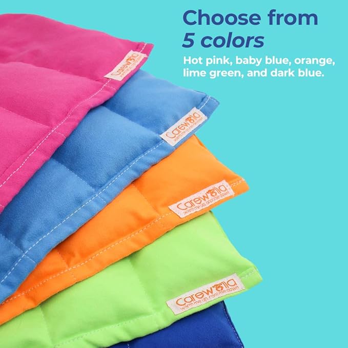 Microwave Heating Pad for Pain Relief, 9 x 22 Multipurpose Pads, Natural Buckwheat and Lavender Mix, Hot/Cold, Aromatherapy, Made in USA (Sky Blue)