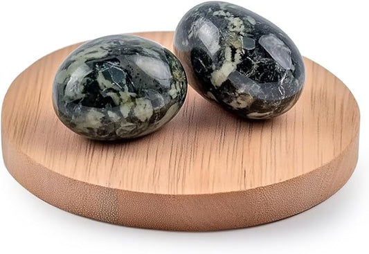 Polished Kambaba Jasper Crystal Stones - 2 Pcs of 1.2" Worry Stone for Anxiety, Pocket Palm Stone Super Large Handpicked Natural Tumbled Gemstones for Meditation, Reiki, Chakra Healing, Home Decor