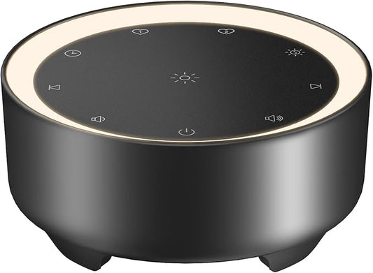 Kipcush Sound Machine & Night Light for Adults, Baby, Kids. White Noise Machine with 20 Soothing Sleep Sounds. Small Size & Portable Design for Bedroom (Black, Small)