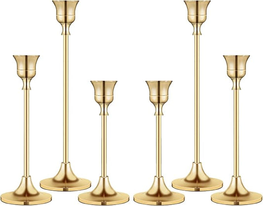 Candlestick Holders,Taper Candle Holder for Candlesticks Gold Brass Vintage Candle Stick Candle Holders Candelabra Candle Holder for Fireplace Party Dining Home