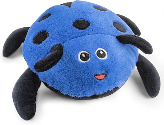 Microwavable Heating Pad for Pain Relief, Cute Unscented Stuffed Animal Moist Heat Pad for Neck, Shoulder, Stitched Heatable Soft Pillow for Cramps, Period, Gift for Women & Kids (Blue)