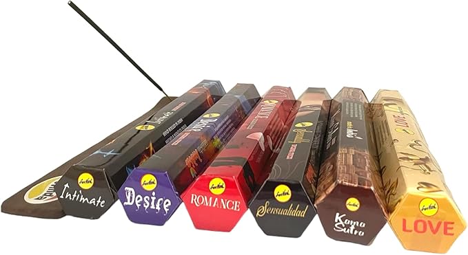 Sreevani Incense Sticks Variety Pack #11 and Incense Stick Holder Bundle with 6 Love Fragrances