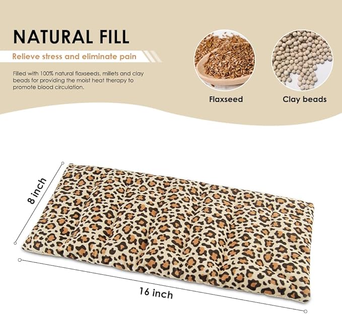 Microwave Heating Pad for Pain Relief, 8 x 16 Microwavable Moist Heat Pads for Neck, Shoulder, Back, Knee, Period Cramps, Rice Heat Pack Hot & Cold Compress Reusable & Portable