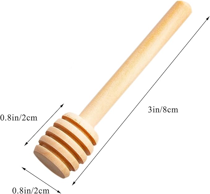 50 Pcs Honey Dipper Stick, 3 Inch Mini Honey Dipper, Wooden Honey Dippers Stick, Honey Stirrer Honey Wand for Honey Collecting Dispensing Drizzling Jar Portable and Wedding Party