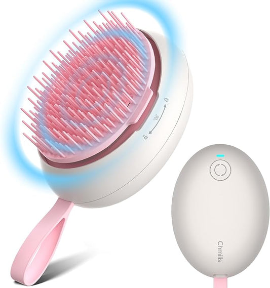 Scalp Massager Hair Growth - Electric Head Massager Brush - Unique Birthday Gifts for Women - Sonic Vibration Comb for Stimulating Follicles - Relax Scalp Stress for Mom - Pink