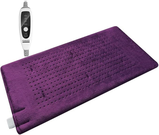 Heating Pad for Neck and Shoulders and Back,Weighted Shoulder Heating Pad for Pain Relief with Dry&Moist Heat Therapy, Auto-Off, 9ft Extra Long Wire,Gifts for Mom Women,Dark Blue, 17"*33" Purple