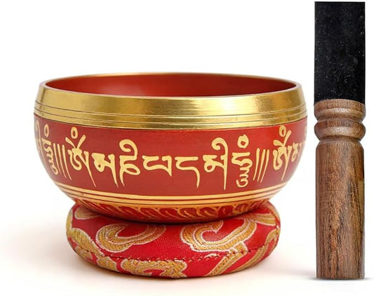 Tibetan Singing Bowl Set Brass - Master Healing Grade - Authentic Handcrafted Sound Bowl by Himalayan Bazaar