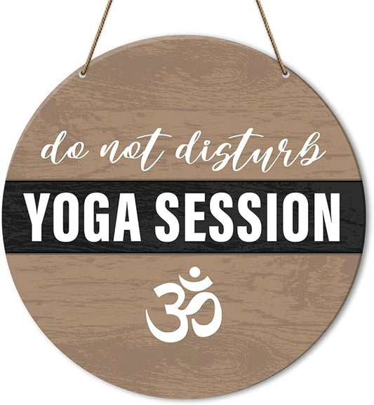 Meditation Room Decor Sign, Yoga Studio Wall Decoration Home Gym Spiritual Room Zen Den Hanging Decor Sign, Yoga Session Do Not Disturb Sign, Gifts for Yoga Instructor Lover