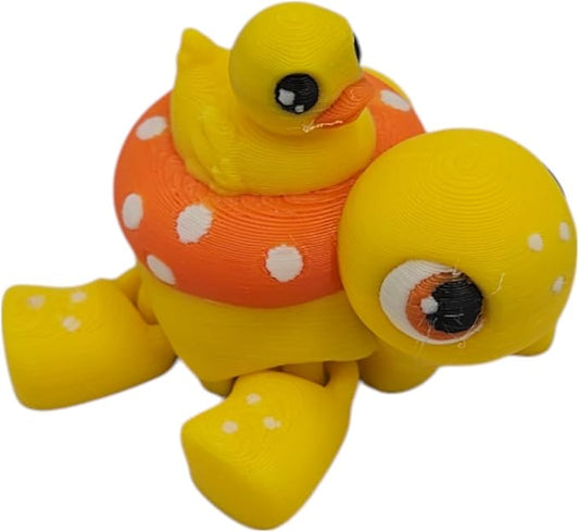 Articulating Turtle Fidget Animal Figurines – Unique 3D Printed Collectibles, Poseable Desk Animals For Adults, Stress Relief and Display Gift (TURTOISE TURTLE)