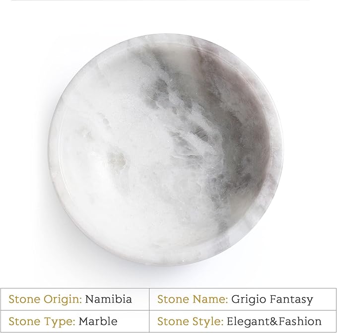 Koville African Natural Marble Incense Holder, Incense Holders for Sticks, Sturdy Incense Burner Ideal for Meditation and Relaxing, Easy to Clean(Grigio Fantasy)