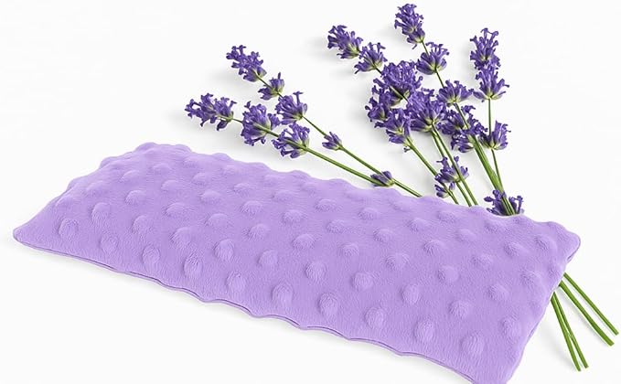 Lookix Lavender Eye Pillow- a Natural Soothing Hot & Cold Aromatherapy Eye Mask for Yoga, Meditation, Relaxation (Lavender)