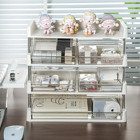 4-Tier Tea Storage Organizer, Clear Acrylic Drawers, Kitchen Counter Display Box, 12.7 x 22 x 32.3 inches (4-layer)