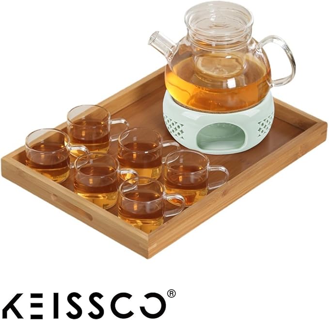 Teapot Warmer, Ceramic Teapot Heater with Cork Cushion Coffee Tea Warmer for Glass, Stainless Steel, Ceramic Teapot and Other Heatproof Dish Warming Use, Green