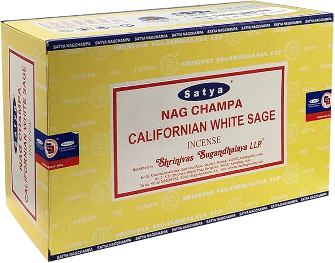 California White Sage Incense Sticks and Incense Stick Holder Bundle Insence Insense Satya