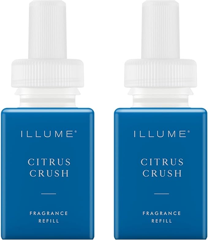 Pura & ILLUME Home Scent Refill - Smart Home Air Diffuser - Up to 120-Hours of Luxury Fragrance per Refill - Spring & Summer Fragrance - 2 Pack, Citrus Crush