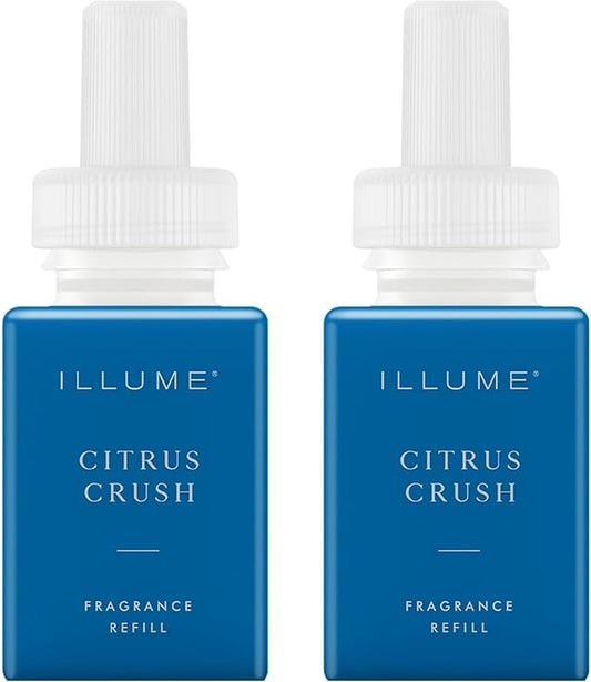 Pura & ILLUME Home Scent Refill - Smart Home Air Diffuser - Up to 120-Hours of Luxury Fragrance per Refill - Spring & Summer Fragrance - 2 Pack, Citrus Crush