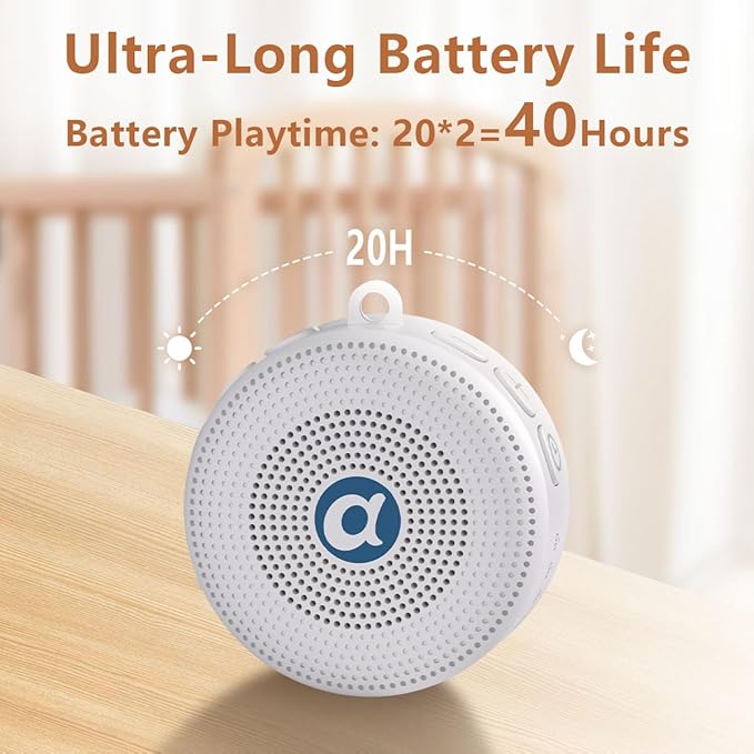 Double Brown Noise Sound Machines with 30 Soothing Sounds Mini White Noise Machine Baby 32 Volume Level Sleep Machine for 3D Surround Sound Rechargeable Noise Machine for Kid Adult Home Travel