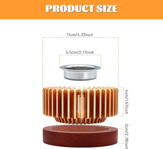 Inmorven Teapot Warmer, Aluminum Tea Warmer with Wooden Base, Candle Heater for Heating Tea, Coffee, Milk, Food,Camping and Traveling, Suitable for All Teapots