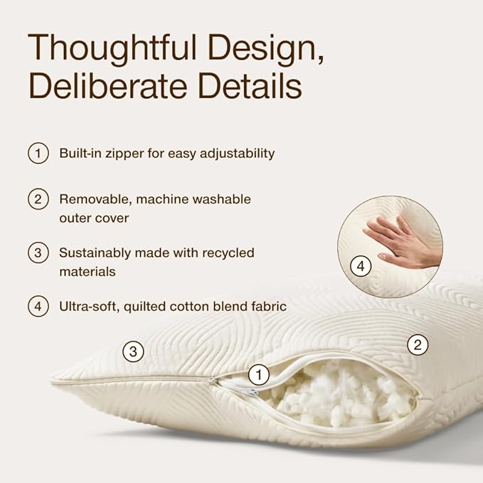 Coop Home Goods Adjustable Latex Pillow King, with Talalay Latex & Microfiber Fill, Best Pillows for Sleeping, Naturally Cooling, Eco-Friendly, Medium Firm Pillow for Back, Stomach or Side Sleepers