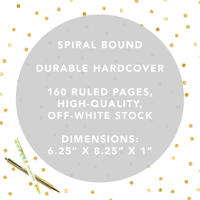 Graphique Hardbound Spiral Journal | Master Plan Design | Premium Paper | Notebook | Diary | Lists | Record Month and Date | Great Gift | 160 Ruled Pages | 6.25” x 8.25”