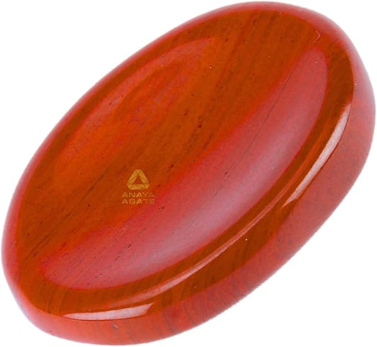 Red Jasper Worry Stone – Crystal Thumb Worry Stones for Anxiety, Stress – Relaxing and Soothing Balance Stones for Meditation, Stress Relief – Healing Stones and Crystals for Men and Women