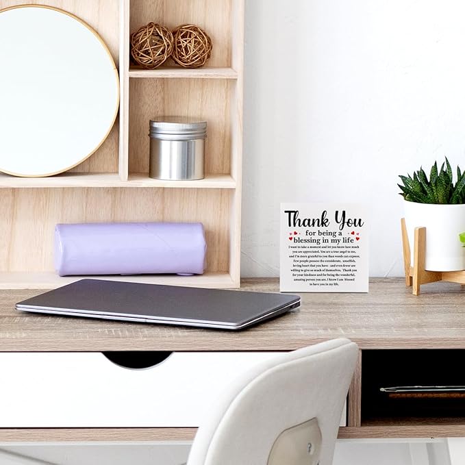 Thank You Gifts for Women Men Best friend Wooden Box Sign, Thank You Plaque, Appreciation Gifts for Besties BFF, Rustic Farmhouse Home Office Classroom Desk Table Decor Wood Block Plaque