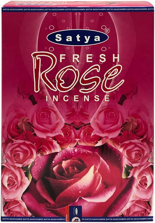 Fresh Rose Incense Sticks and Incense Stick Holder Bundle Insence Insense Satya