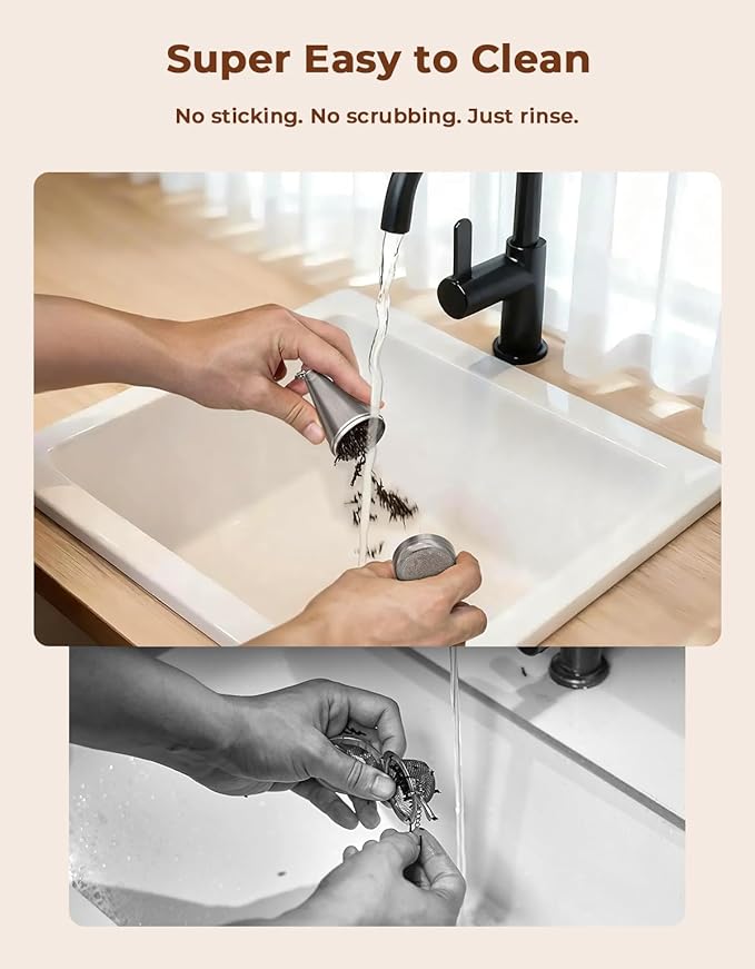 Extra Small Cone Tea Infusers for Loose Leaf Tea, 304 Stainless Steel Tea Strainer Fine Mesh, 1.8” x 3” Loose Leaf Tea Steeper with a Drip Tray