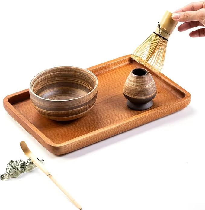 Ceramic Matcha Whisk Set, Complete Matcha Set-8PCS for Ceremonial Grade Matcha, Tea Gifts for Tea Lovers for Christmas, Birthday, Halloween (Cappuccino Color)