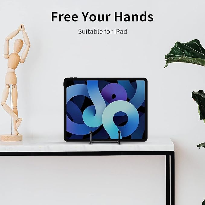 Kruodop 6 Inch Plate Stands for Display, 5 Pack Plate Holder Display Stand, Black Metal Frame Easel Holder Stand for Pictures,Book, Photo, Decorative Plate, Silver