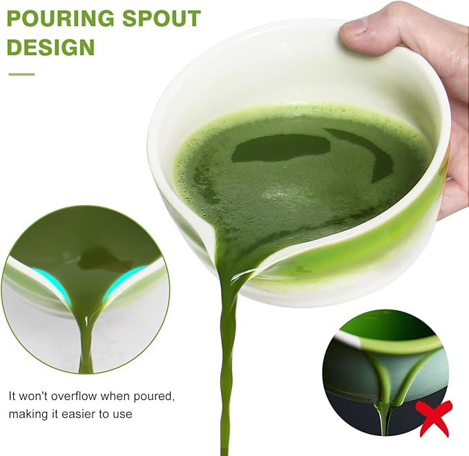 Matcha Whisk Set, Japanese Traditional Bamboo Chasen & Matcha Set with Scoop & Sifter, Handmade Matcha Bowl and Whisk Set for Authentic Japanese Tea Ceremony, Great Matcha Kit for Her