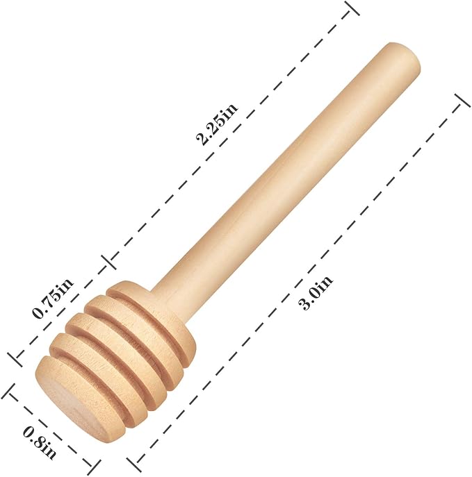 25Pcs Honey Dipper Sticks, Wooden Honey Dipper, 3 Inch Mini Honeycomb Stick, Honey Stirrer Stick for Jar Dispense Drizzle and Wedding Party Present