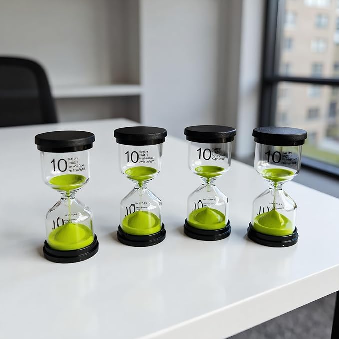 Elegant Green Round SandTimer-10 Minute Sand Timer for Kids and Adults, Hourglass Sand Timer.(Green Round)
