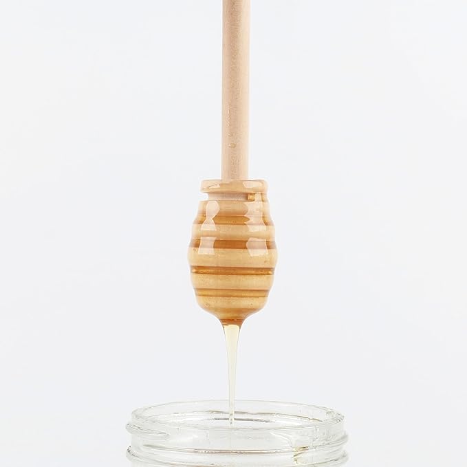 Wooden Honey Mixing Stirrer, 4Pcs 6.3 Inch Honey Dipper Sticks Honey Spoon