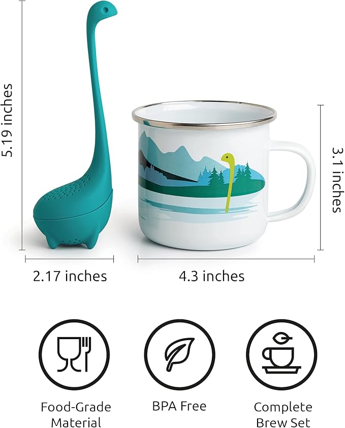 OTOTO Nessie Tea Infuser Set - Cup & Spoon - Loose Leaf Tea Infuser