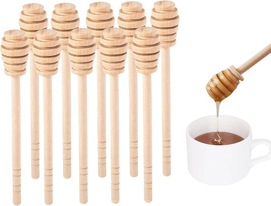 Wooden Honey Mixing Stirrer 10Pcs 6.3Inch Honey Dipper Sticks Honey Spoon