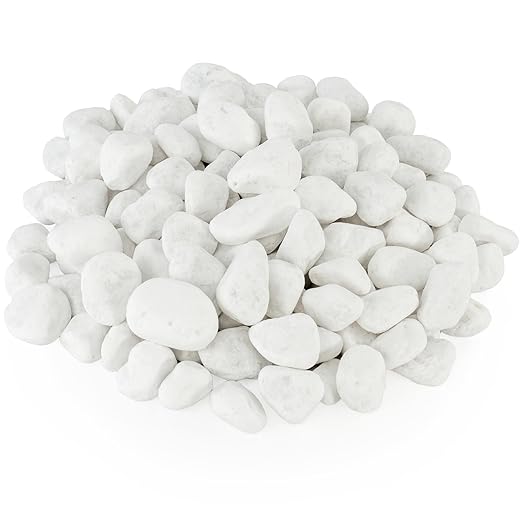 White Rocks for Plants, 1-2 Inch Pebbles for Indoor Plants, 5 lbs River Rocks Decorative White Stones, Ideal for Fish Tank, Vases, Crafting, Home Decor and Garden Landscaping Rocks