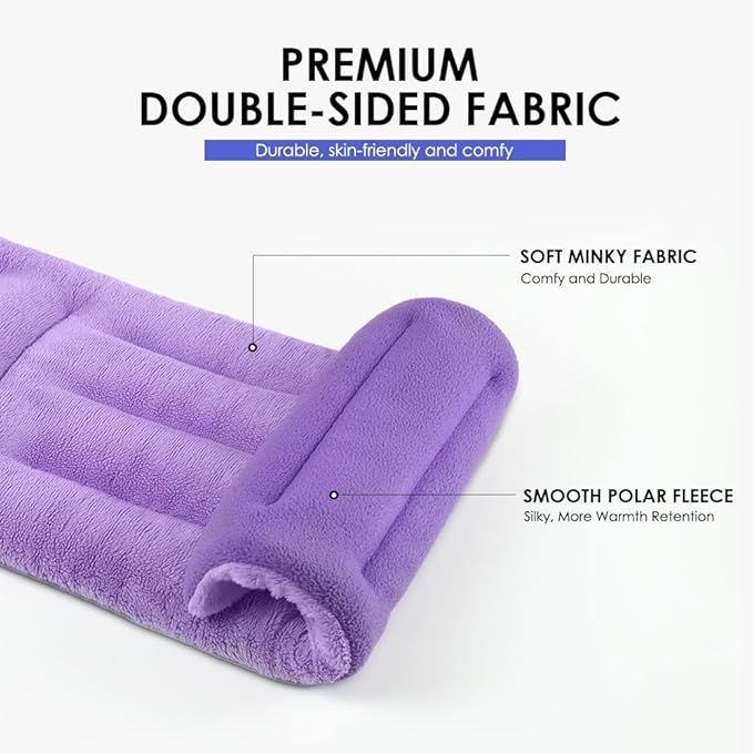 Microwave Heating Pad for Pain Relief, 8 x 18 Microwavable Moist Heat Pads for Neck, Shoulder, Back, Knee, Period Cramps, Rice Heat Pack Hot & Cold Compress Reusable & Portable, Purple