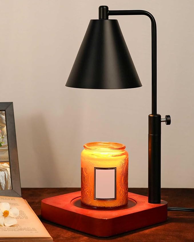 Modern Candle Warmer Lamp with Timer, Black Candle Lamp Warmer for Jar Candles, Birthday Gifts for Men, Dad, Women, Mom, Adjustable Metal Candle Lamp Dimmable, Christmas Gifts, Vintage Home Decor