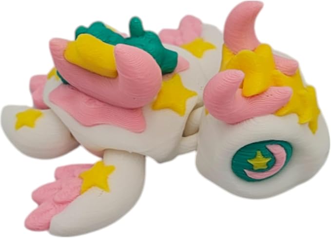 Articulating Turtle Fidget Animal Figurines – Unique 3D Printed Collectibles, Poseable Desk Animals For Adults, Stress Relief and Display Gift (BEDTIME TURTLE)