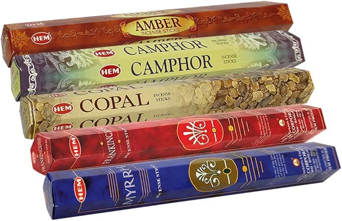 Hem Incense Sticks Variety Pack #4 and Incense Stick Holder Bundle with 5 Unique Based Fragrances