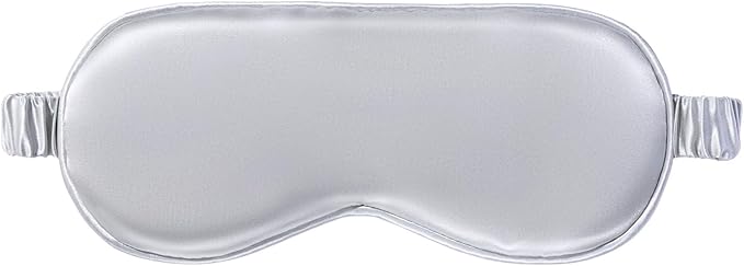 slip Pure Silk Sleep Mask - 100% Pure 22 Momme Mulberry Silk Eye Mask - Comfortable Sleeping Mask with Elastic Band + Filler and Internal Liner, Silver
